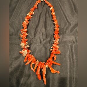 Stunning Natural Coral Branch Necklace- multi stone large organic raw